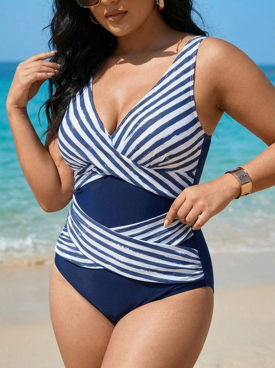 Tiffany | Geometric Wrap Swimsuit