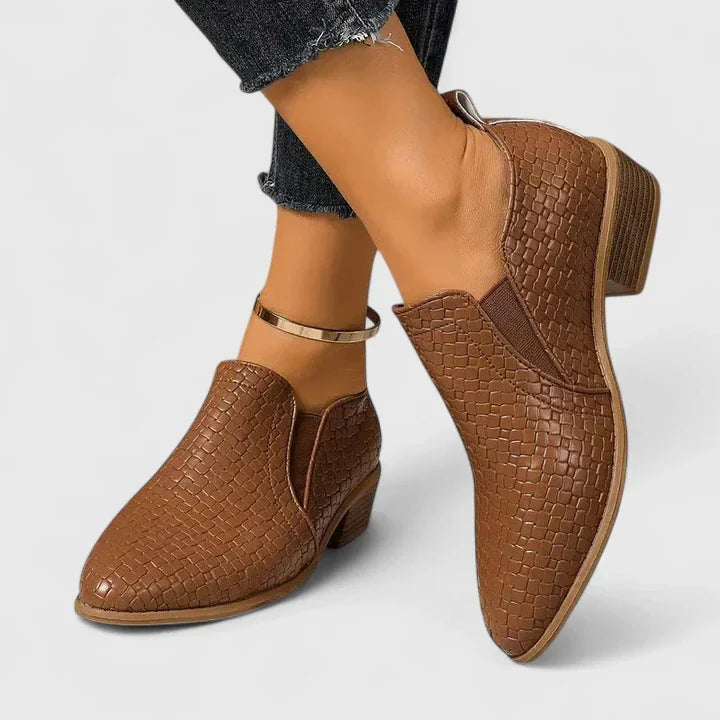 Doris | Woven Ankle Booties