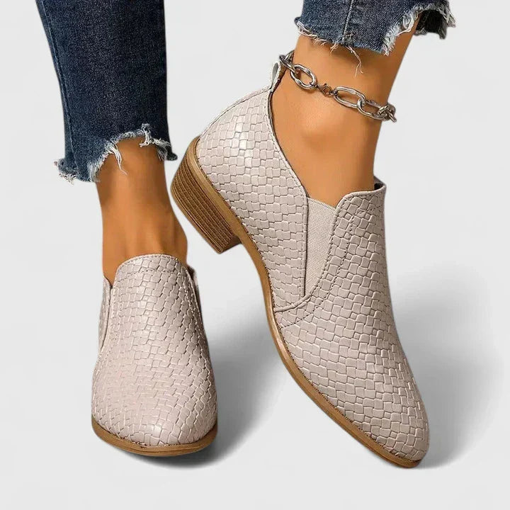 Doris | Woven Ankle Booties