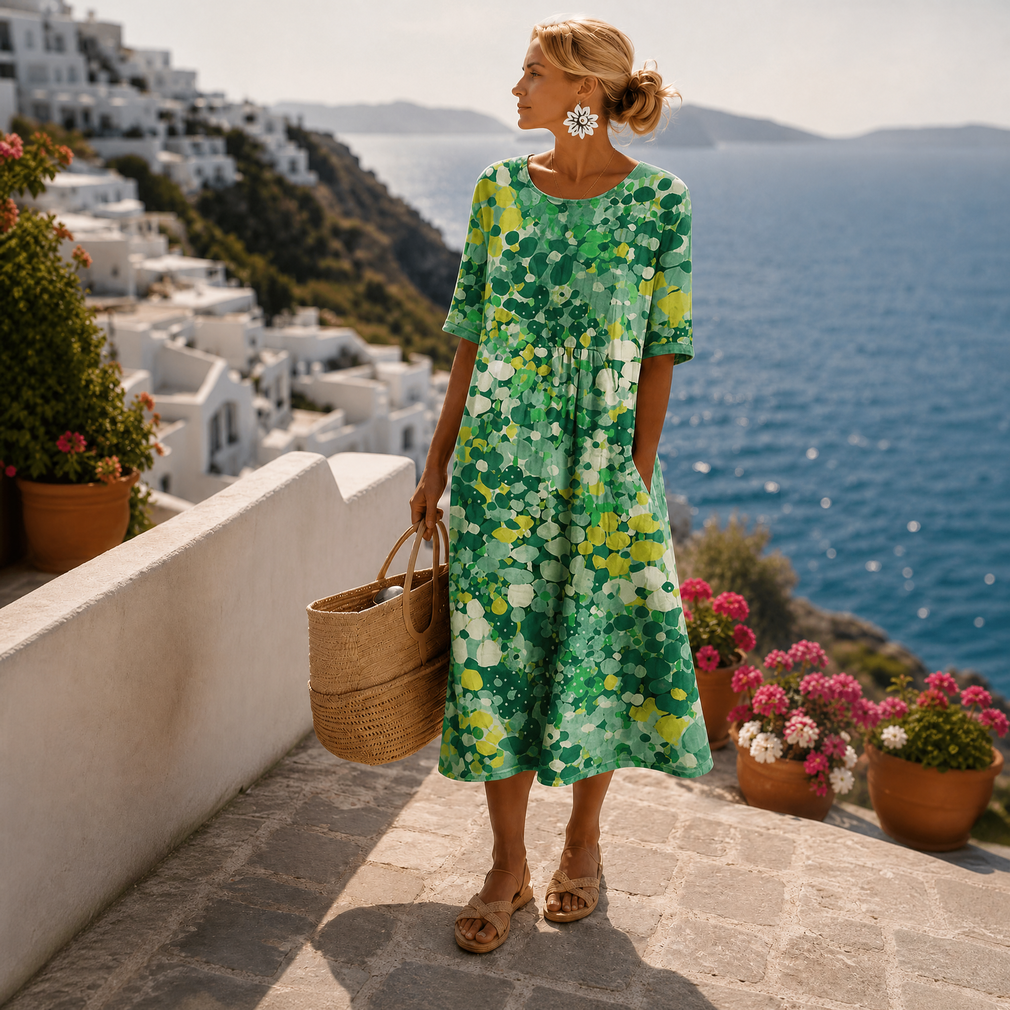 Elena | Airy Floral Midi Dress