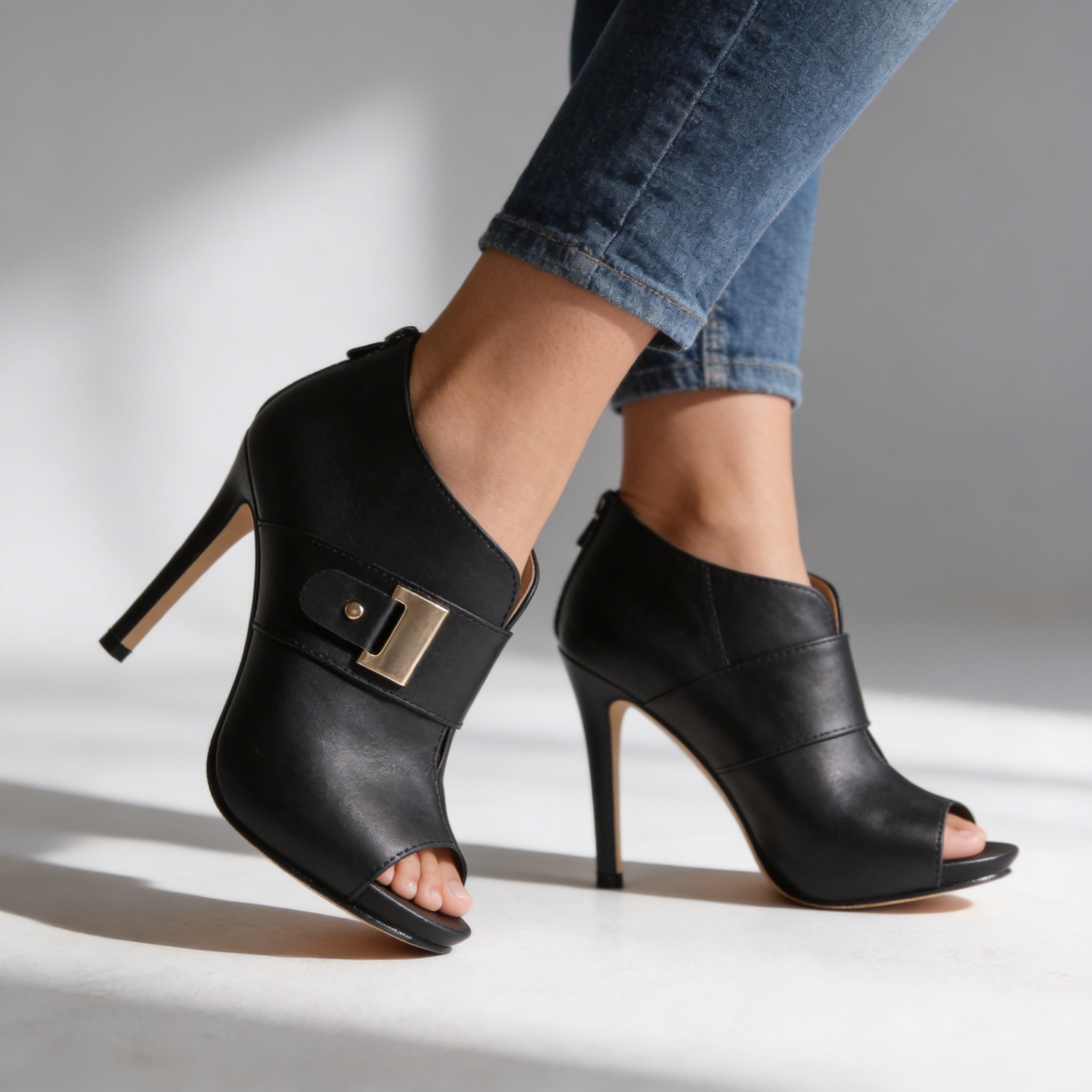Nadine | Open-Toe Buckle Stiletto Heel