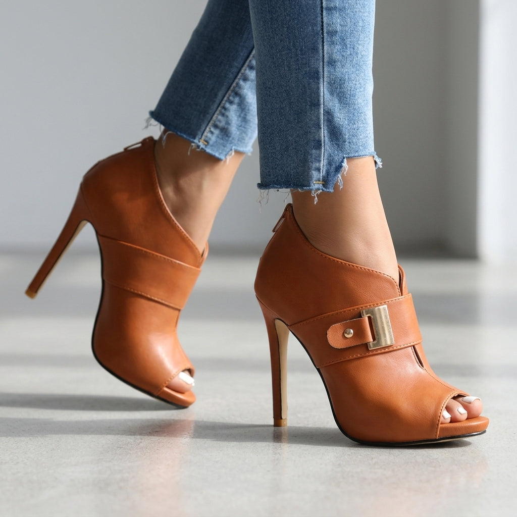 Nadine | Open-Toe Buckle Stiletto Heel