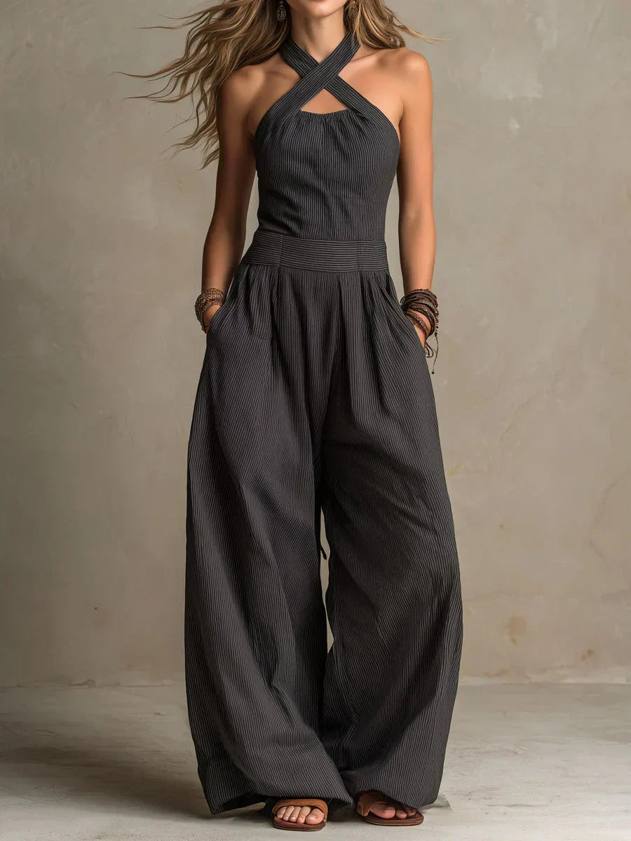 Sabina | Crossed-Collar Jumpsuit