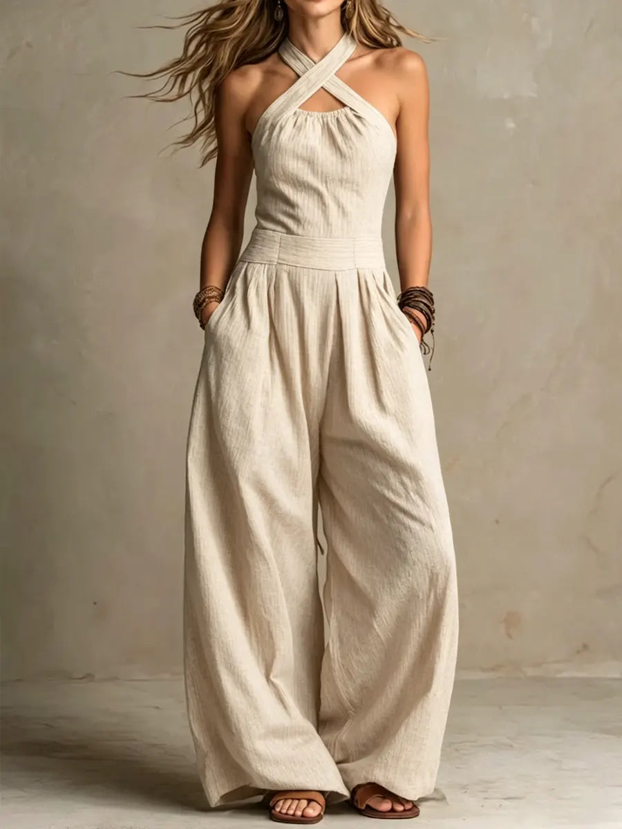 Sabina | Crossed-Collar Jumpsuit