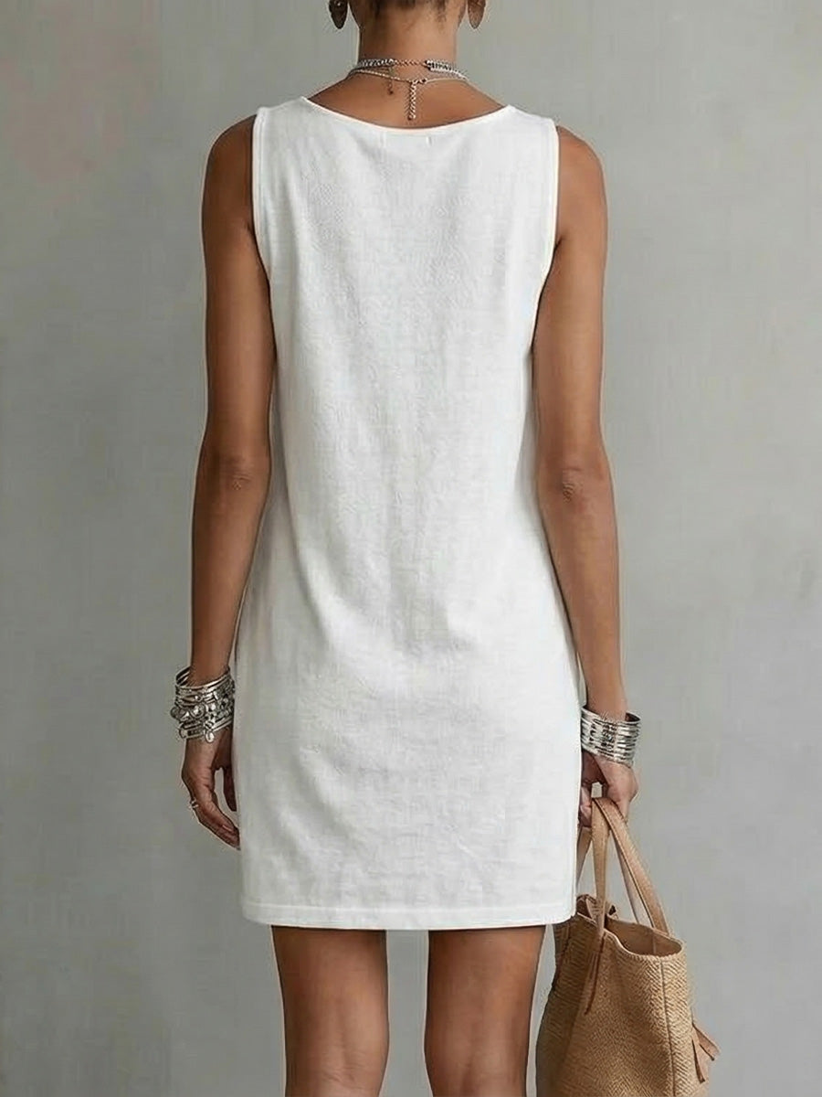 Eleanor | Draped-Neck Sleeveless Dress