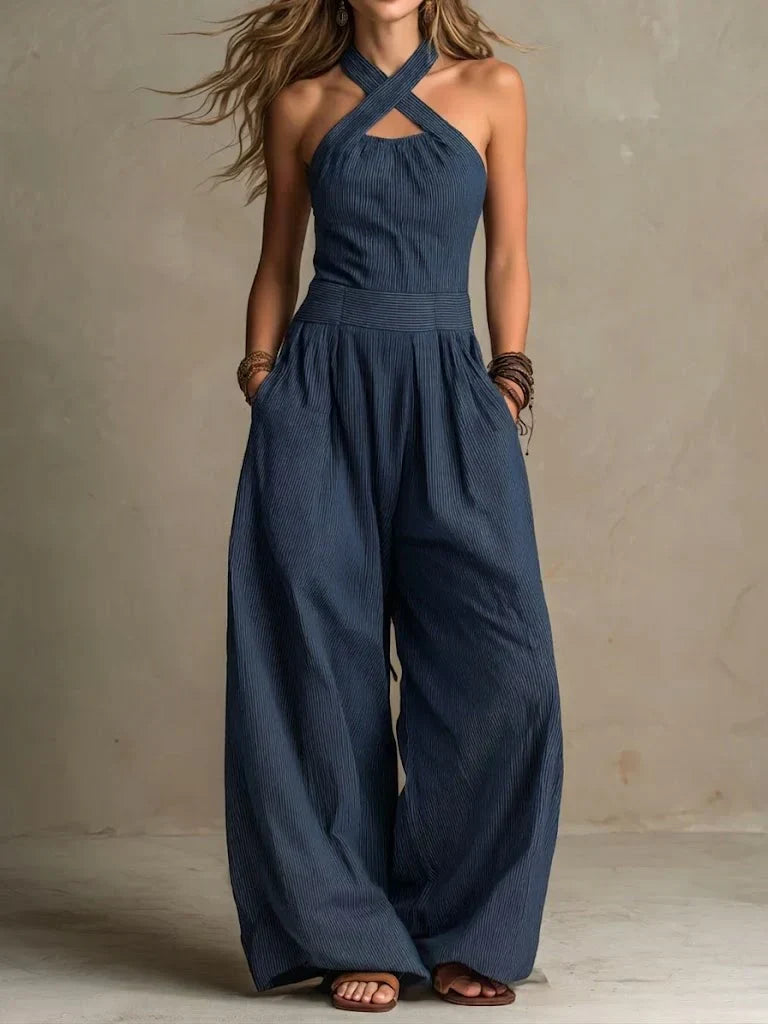 Sabina | Crossed-Collar Jumpsuit