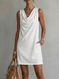 Eleanor | Draped-Neck Sleeveless Dress
