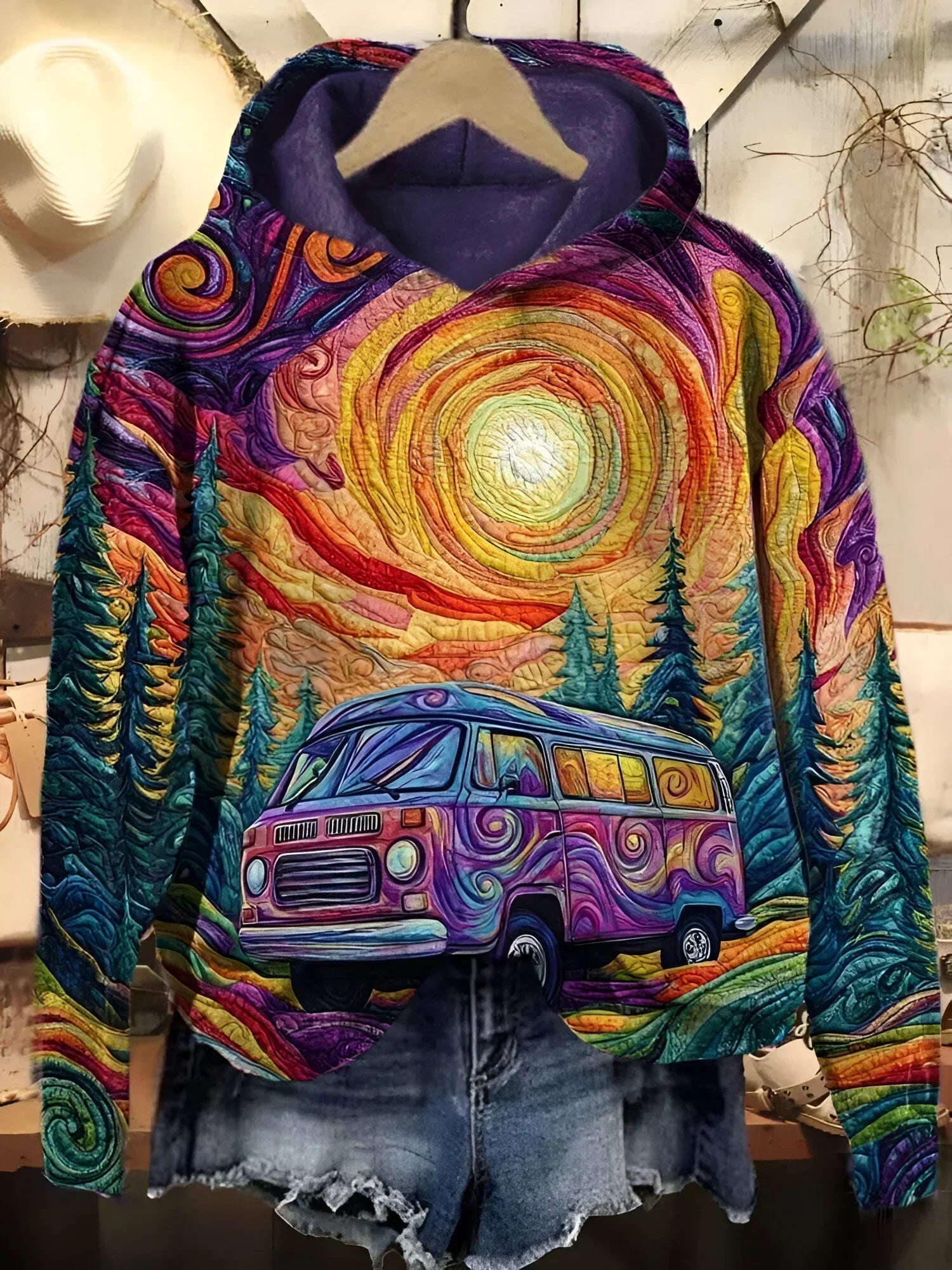 Rosalind | Retro Print Hoodie