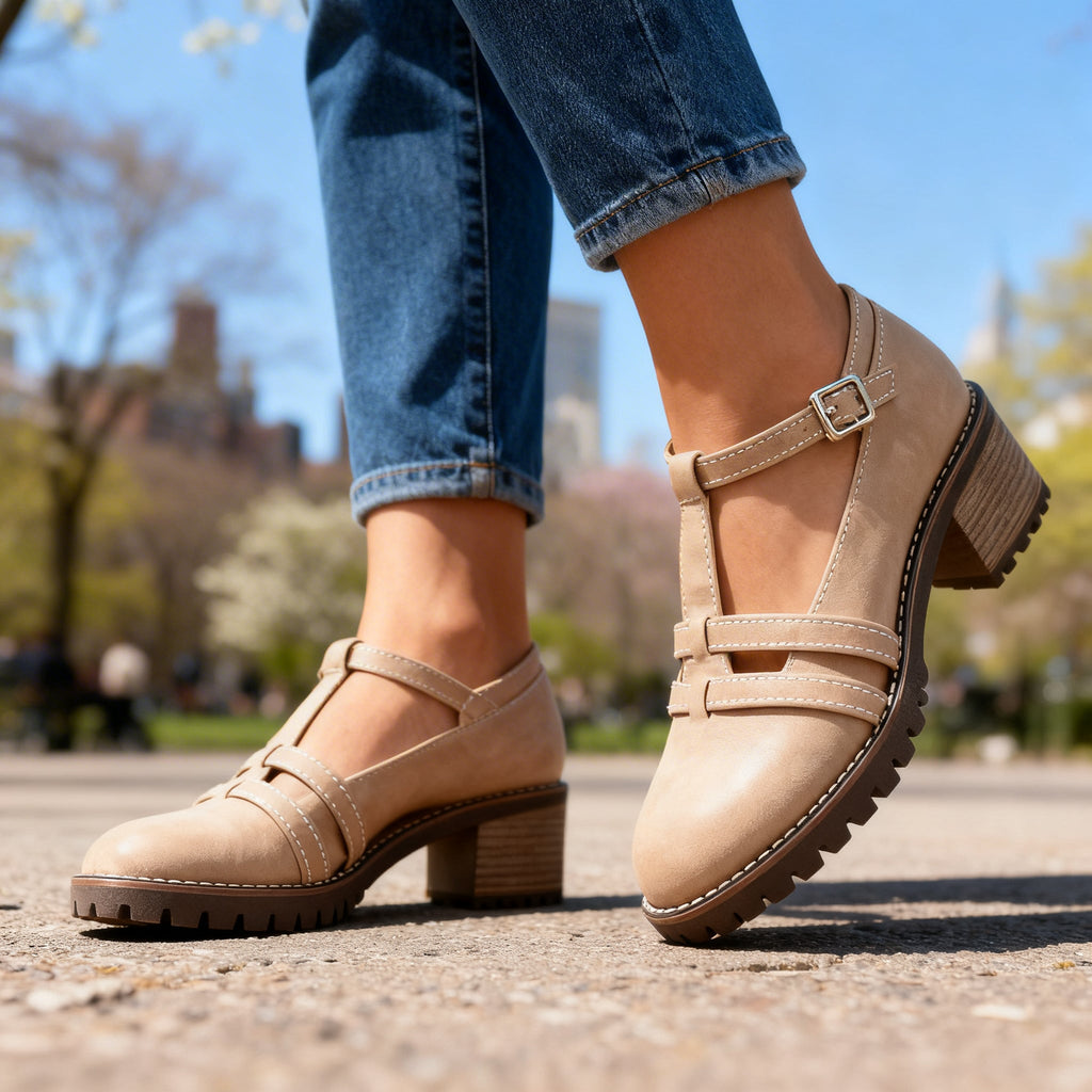Romilly | T-Strap Block Heel Loafer