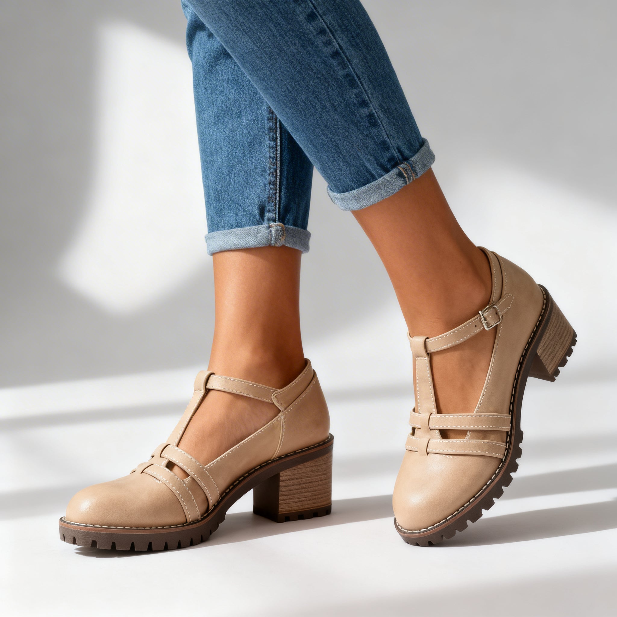 Romilly | T-Strap Block Heel Loafer