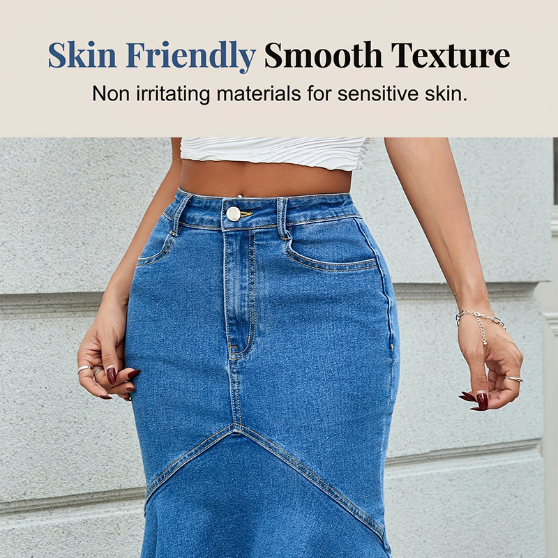 Sia | High-Waist Denim Midi Skirt