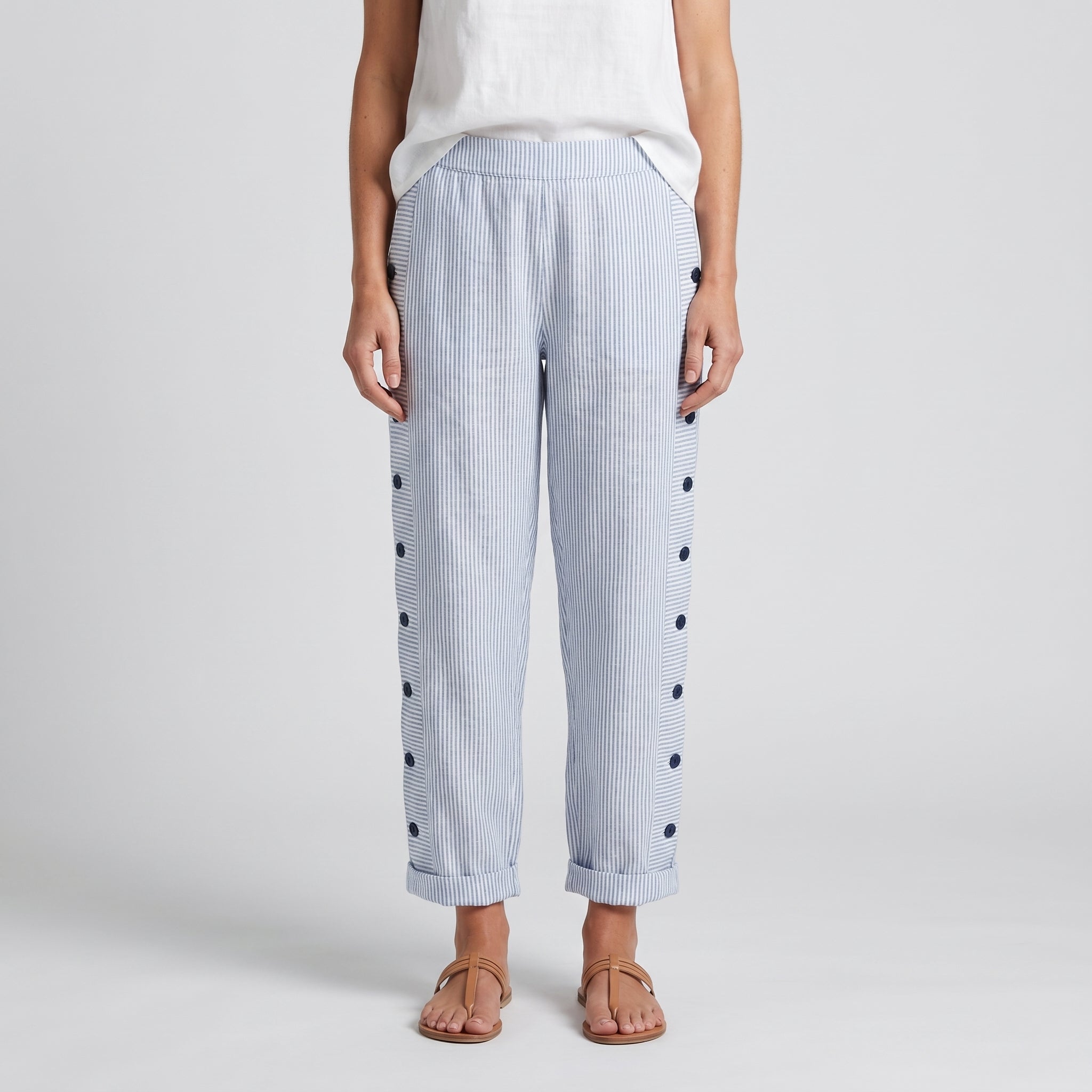 Beatrice | Striped Wide-Leg Trousers