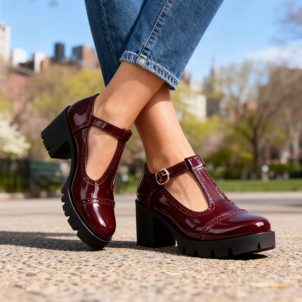 Lavinia | Brogue Mary Jane Platform Heel
