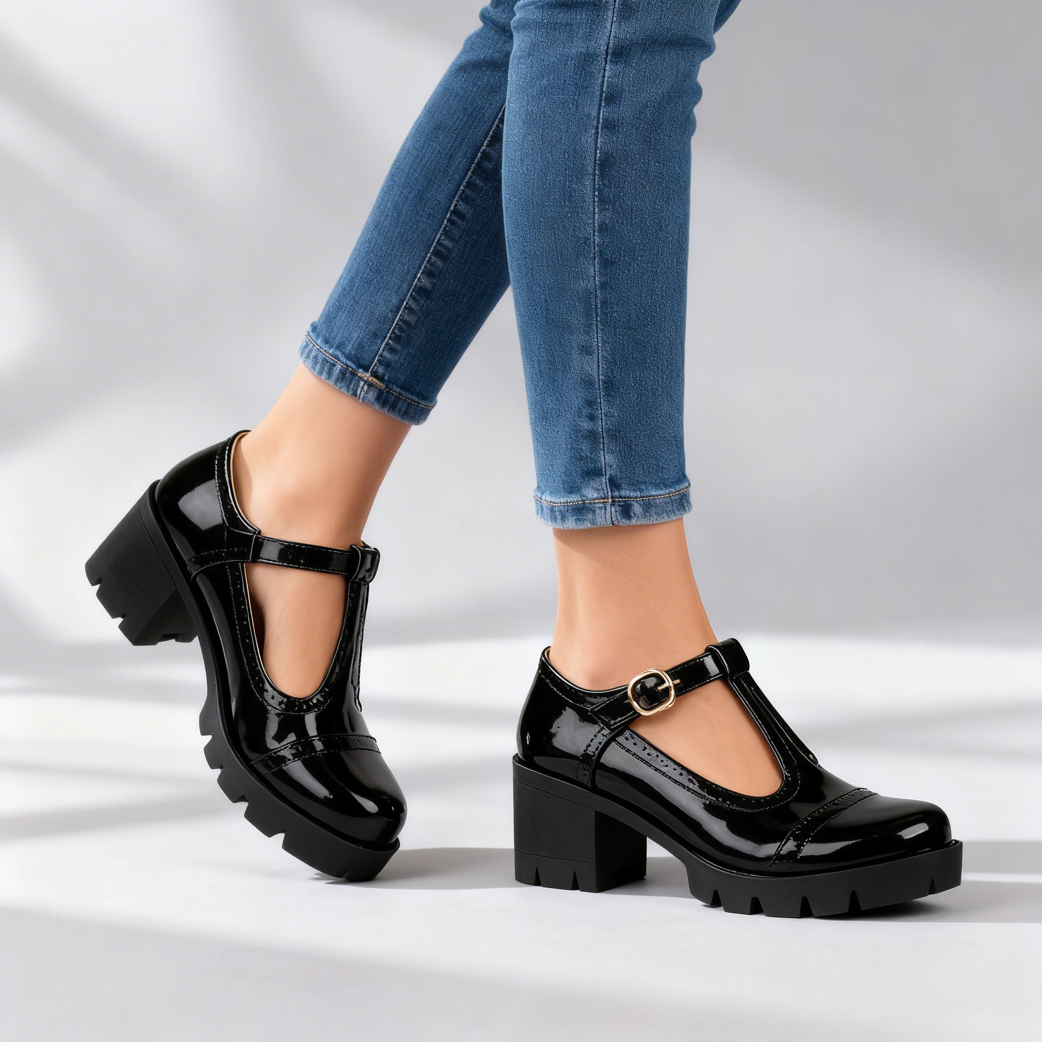 Lavinia | Brogue Mary Jane Platform Heel