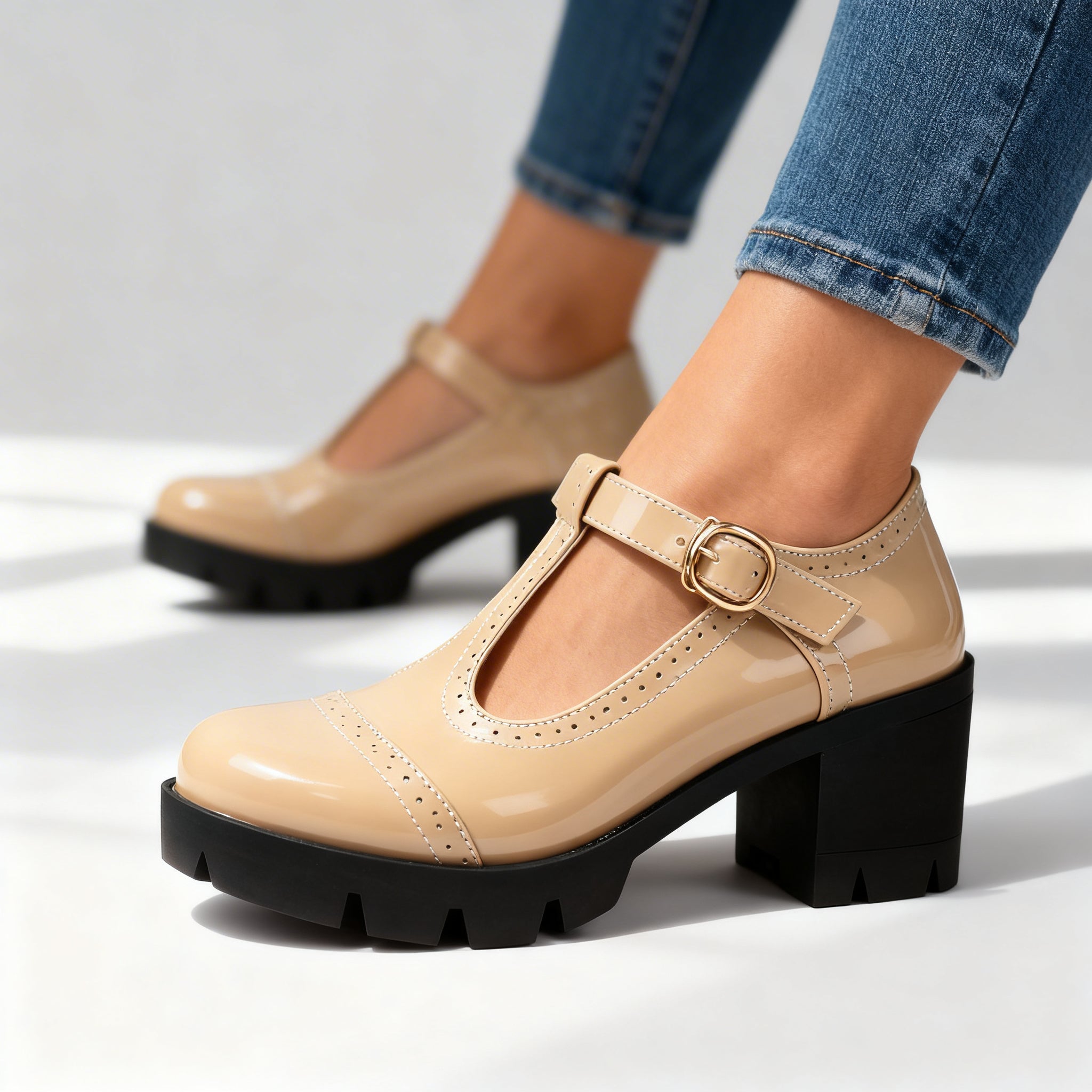 Lavinia | Brogue Mary Jane Platform Heel