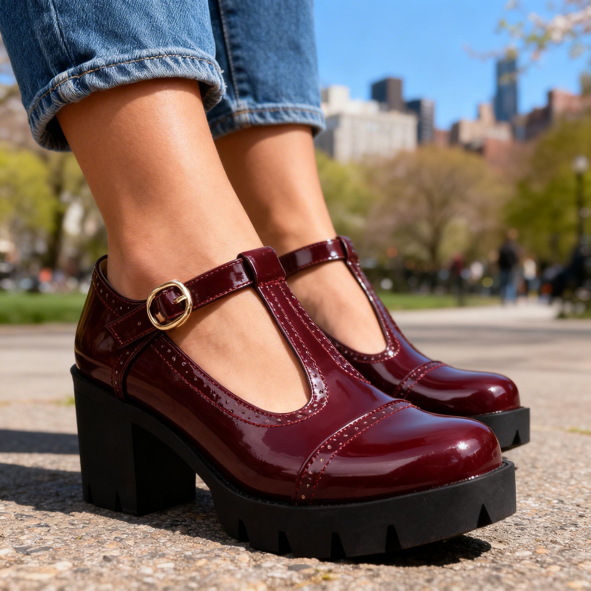 Lavinia | Brogue Mary Jane Platform Heel